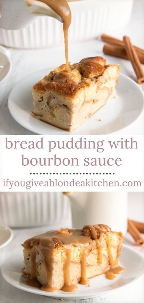 Bread Pudding Bourbon Sauce, Bread Pudding With Bourbon Sauce, Bourbon Bread, Bread Pudding Sauce, Bourbon Bread Pudding, Best Bread Pudding Recipe, Favorite Christmas Desserts, Bread Pudding With Apples, Kek Lapis