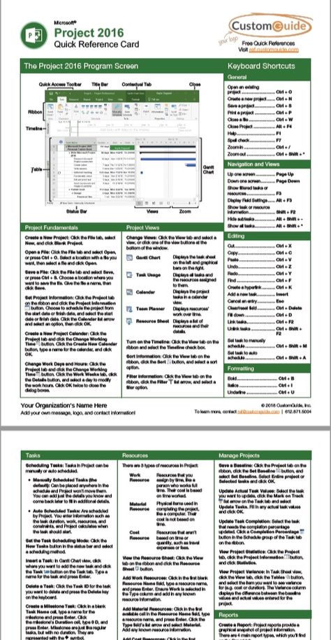 Free Microsoft Project cheat sheet with tips and tricks to save you time. These handy PDF quick references can be printed and shared. Microsoft Project Cheat Sheets, Ms Project Cheat Sheet, Microsoft Project Tutorials, Ms Project Tips, Project Management Templates Excel Free, Microsoft Office Free, Microsoft Word Lessons, Microsoft Word Fonts, Microsoft Excel Formulas