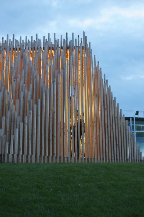 Bamboo Fence. Wooden Pavilion, Temporary Architecture, Pavilion Architecture, Bamboo Architecture, Wood Architecture, Wooden Structure, Timber Structure, Timber Cladding, Facade Architecture