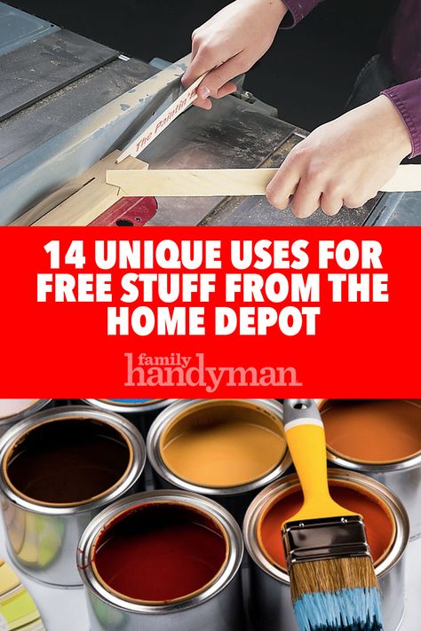 14 Unique Uses for Free Stuff From The Home Depot Home Depot Flooring, Sanding Tips, Home Depot Paint, Fresh Living Room, Diy Handyman, Old Plates, Family Photo Frames, Repurposed Items, Creative Things