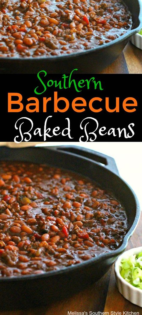 Barbecue Baked Beans, Southern Baked Beans, Beans Baked, Southern Bbq, Best Baked Beans, Southern Side Dishes, Bbq Baked Beans, Bbq Beans, Baked Bean Recipes