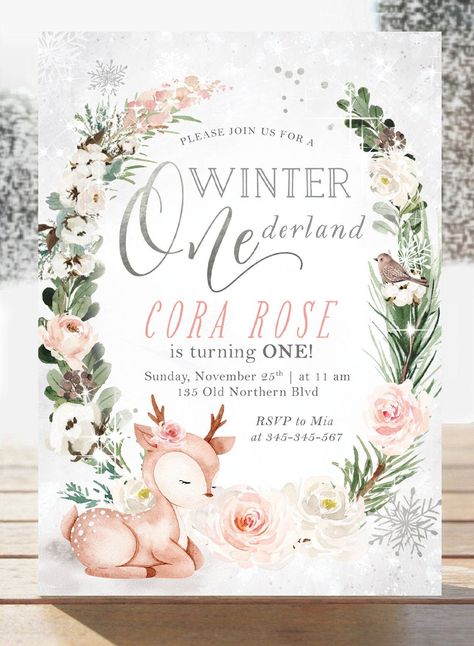 Winter Onederland Party Girl 1st Birthdays, Winter Onederland Party Girl, Forest Wonderland, First Birthday Winter, Winter Wald, Winter Onederland Birthday Party, Winter Onederland Party, Onederland Birthday Party, Woodland Winter