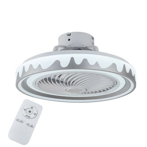 Latitude Run® LED Smart Flush Mount Ceiling Fan with Remote Control and Light Kit Included | Wayfair Ceiling Fan And Light, Contemporary Ceiling Fan, Modern Lamp Design, Ceiling Fan Motor, Fan Chandelier, Acrylic Chandelier, Chandelier Fan, Contemporary Ceiling Fans, Contemporary Ceiling