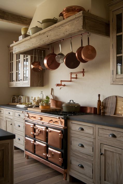 Old Italian Kitchen, Kitchen With Peninsula Layout, Oak Wood Cabinets, Old World Tuscan Design, Kitchen With Peninsula, Black Kitchen Countertops, Old World Kitchens, Brick Backsplash Kitchen, Homestead Kitchen