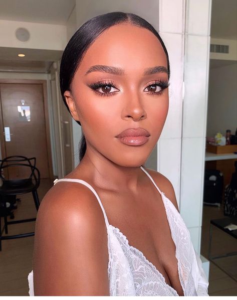 Glam Bride Makeup, Soft Wedding Makeup, Skin Tone Makeup, Wedding Makeup Bride, Glam Wedding Makeup, Wedding Makeup For Brown Eyes, Eye Makeup Styles, Makeup For Black Skin, Bridesmaid Hair Makeup