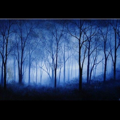 Intermediate Acrylic Painting, Fog Photography, Fog Forest, Blue Trees, Cheap Canvas, Tree Paintings, Artsy Ideas, Abstract Tree Painting, Blue Fog