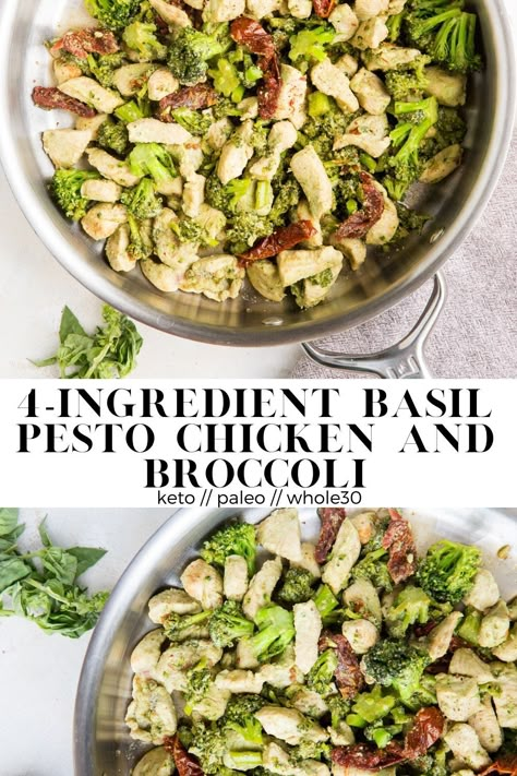 Pesto Chicken And Broccoli, Pesto Dinner, Healthy Gut Diet, Paleo Pesto, Basil Pesto Chicken, Gut Diet, Broccoli Pesto, Pesto Recipes, Whole 30 Meal Plan