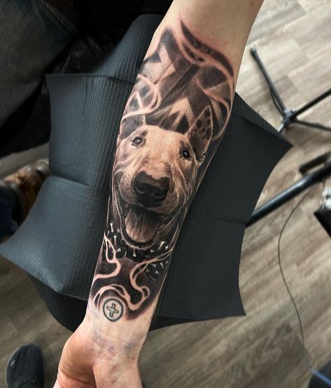 Three Dogs Tattoo, English Bull Terrier Tattoo, Tattoo Perro, Bull Terrier Tattoo, Bull Tattoo, Three Dogs, English Bull Terriers, English Bull, Dog Tattoos