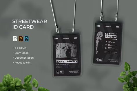 Streetwear - ID Card Get it now!! #businesscardtemplate #businesscard #business #cardtemplates #cardtemplate #corporatedesign #branding #promotion #bestdesign #freedesign #card #design #psd #template #premiumdesign #envato #envatomarket #envatoelements #graphicriver #creativemarket #freepik #behance #shutterstock Wedding Business Card, Creative Layout, Instagram Font, Card Design Template, Cool Business Cards, Business Card Template Design, Event Coordinator, Some Text, Envato Elements