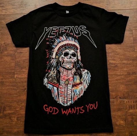 Yeezus Kanye West T Shirt | Etsy Yeezus Shirt, Yeezus Kanye, Kanye West Yeezus, Distressed Shirt, Indian Chief, T Shirt Photo, Rap Music, Mens Tee Shirts, Kanye West