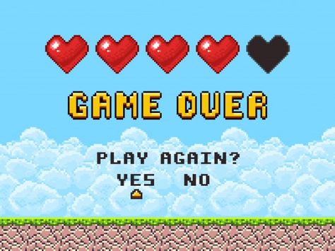 Pixel Art Arcade, Game Over Pixel, Game Over Screen, 90s Games, Arcade Retro, Retro Arcade Games, Vector Game, Gameboy Color, Vintage Video Games