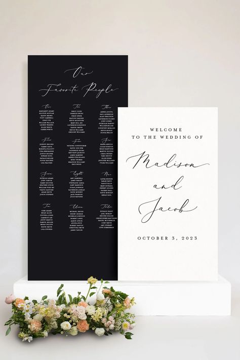 Large Wedding Seating Chart | Lily & Roe Co. Large Wedding Seating, Welcome Sign And Seating Chart, Wedding Ceremony Entrance, Wedding Ceremony Welcome, Ceremony Entrance, Seating Arrangement Wedding, Letterpress Save The Dates, Place Card Table Wedding, Wedding Quote