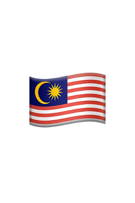 Flag Of Malaysia, Flag Malaysia, Yellow Crescent Moon, Apple Emojis, Flag Emoji, Malaysia Flag, Ios Emoji, Crescent Moon And Star, Easy Doodle