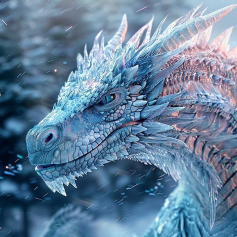 Ice Dragon Aesthetic, Ice Dragon Tattoo, Ice Dragon Art, White And Blue Dragon, Ice Statue, Light Blue Dragon, Frost Dragon, Winter Dragon, Ice Warriors