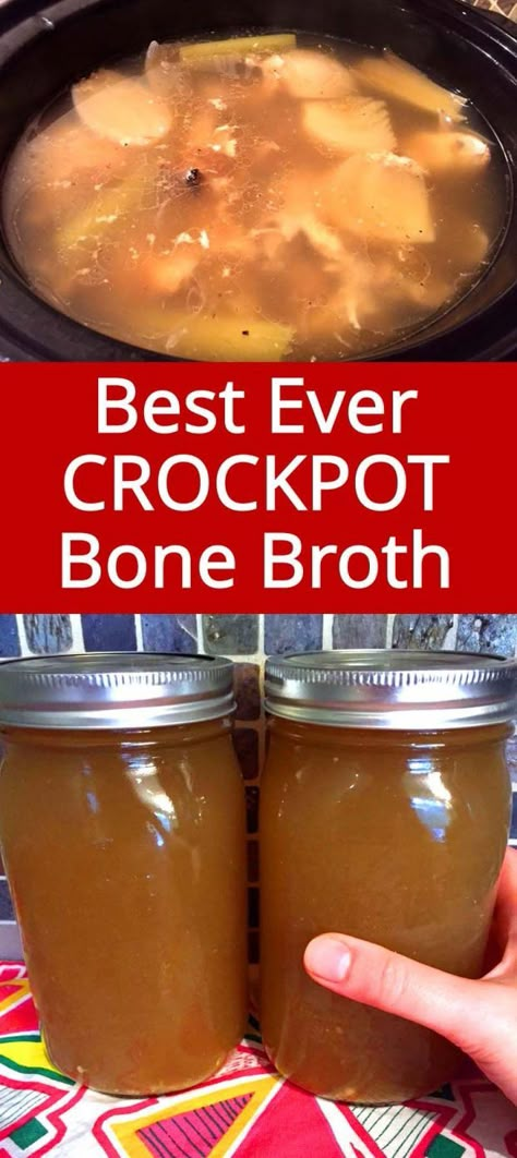 How To Make Bone Broth From Rotisserie Chicken, Bone Broth Recipe Chicken, Crockpot Bone Broth, Slow Cooker Chicken Broth, Healing Broth, 131 Method, Slow Cooker Bone Broth, Chicken Bone Broth Recipe, Homemade Broth