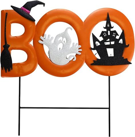 Halloween Outdoor Yard Signs, Boo Pumpkins Ghost Signs, Yard Lawn Decorations, Halloween Props, Halloween Decorations, Outdoor Lawn Decorations, Yard Decorations #Sponsored Halloween Garden Decorations, Halloween Outdoor Decoration, Halloween Patio, Halloween Decorations Outdoor, Lawn Decorations, Halloween Letters, Ghost Signs, Halloween Garden, Yard Decorations