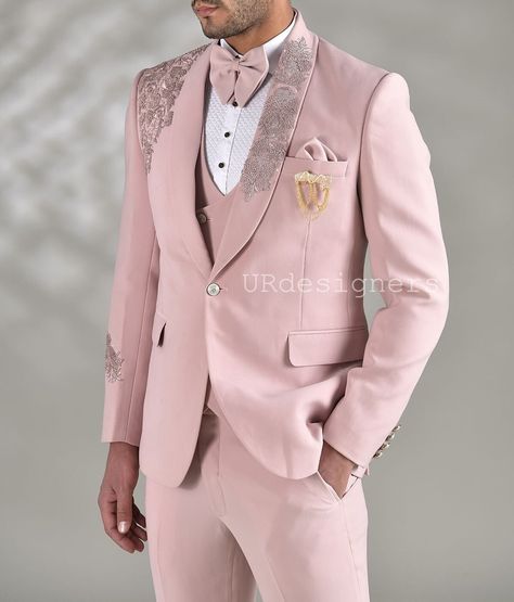 Blush Pink Tuxedo Men, Rose Gold Prom Suits For Men, Rose Gold Mens Suit, Pink Wedding Tuxedo, Pink Wedding Suits For Men, Pink Tuxedo Wedding, Pink Tuxedo Men, Light Pink Suit Men, Pink Groom Suit