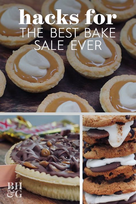 Whether it's a last-minute bake sale, Thanksgiving dessert, or your next fall dinner party, this video is every fall bake sale's hero! #bakesale #bakesaleideas #bestbakesaleitems #dessertrecipes #bhg Thanksgiving Bake Sale Treats, Bake Sale Muffins, Desserts For Auction Bake Sale, Holiday Bake Sale Treats, Fall Festival Bake Sale Ideas, Bake Sale Pies, Christmas Bake Sale Display, Quick Easy Bake Sale Items, Easy Christmas Bake Sale Treats