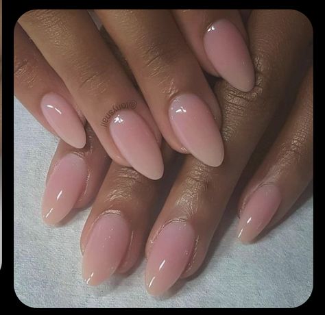 Neutral Pink Nail Colors, Milky Rose Nails, Leilani Core, Almond Nails Neutral, Milky Nude Nails, Milky Pink Almond Nails, Nail Thang, Milky Pink Nails, Pink Oval Nails