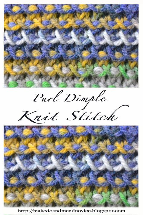 A simple two-row repeat  textured knit stitch, the Purl Dimple Knit Stitch requires a multiple of 2 stitches. The texture is created by yo increases and purling all stitches through the back loop on the following row. The stitch pattern / knitting tutorial is available via my blog. #knitting #freepattern #knitstitch #texturedstitches #knit #knittingpattern #texturedknitting #knitstitch #knittutorial #howto #texturedstitches Knit Stitch Patterns Texture, Slip Stitch Knitting, Purl Knit, Honeycomb Stitch, Basketweave Stitch, Knitting Paterns, Knit Stitches, Knitted Cat, Pattern Knitting