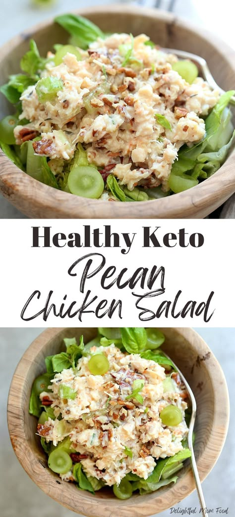 Keto Waldorf Salad, Keto Chicken Salad Low Carb, Chicken Pecan Salad, Chicken Salad With Pecans, Pecan Chicken Salad Recipe, Paleo Chicken Salad Recipe, Waldorf Chicken Salad Recipe, Chicken Salad Keto, Keto Chicken Salad Recipe