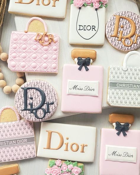 When you order cookies just because…. #diorcookies #dior #decoratedcookies #sugarcookies #pursecookies #yvrcookies #surreybc #royalicing… | Instagram Dior Party Ideas, Jewelry Cookies Decorated, Dior Bday Cake, Miss Dior Cake Ideas, Christian Dior Birthday Theme, Dior Themed Birthday Party, Dior Birthday Theme, Dior Cookies, Louis Vuitton Cookies