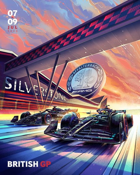 F1 Racing Poster, Silverstone F1, Auto Racing Posters, Silverstone Circuit, F1 Hamilton, Hamilton Poster, Hamilton Wallpaper, Story Wallpaper, 2023 Mercedes