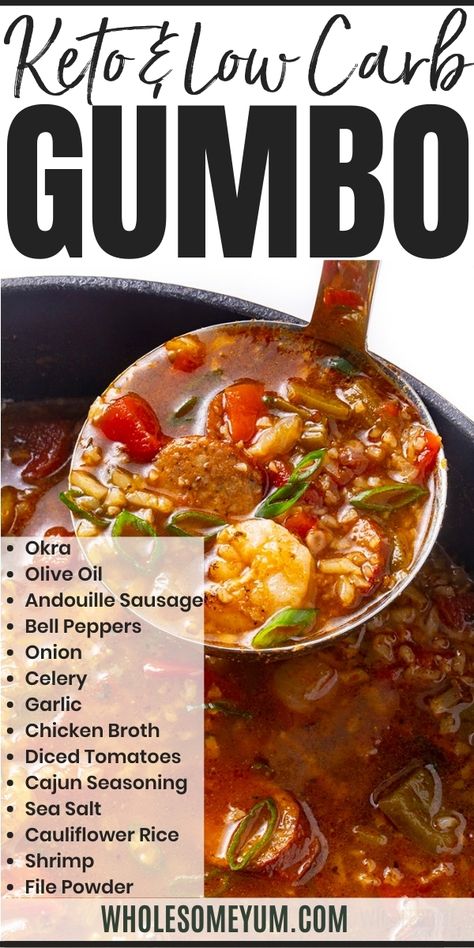 Keto Gumbo Clean Eating Gumbo Recipe, Keto Louisiana Recipes, Keto Gumbo Crock Pot, Low Calorie Gumbo, Low Carb Soul Food, Low Carb Gumbo Recipe, Low Carb Recipes Fish, Healthy Gumbo Recipe Low Carb, Healthy Seafood Recipes Low Carb