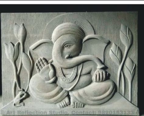 Relief Painting Designs, Mural Sculpture, Mural Art Design, Ganesh Art Paintings, Wall Art Sculpture, Buddha Wall Art, Canvas Diy, Clay Wall Art, Ganesh Art