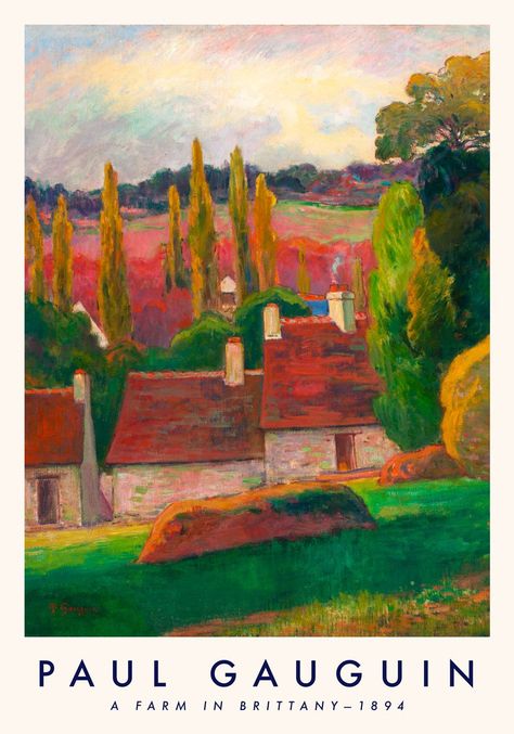 Eugène Henri Paul Gauguin, Colorful Landscape Paintings, Gold Poster, Impressionist Artists, Hur Man Målar, Paul Cezanne, Paul Gauguin, Post Impressionism, Paul Klee