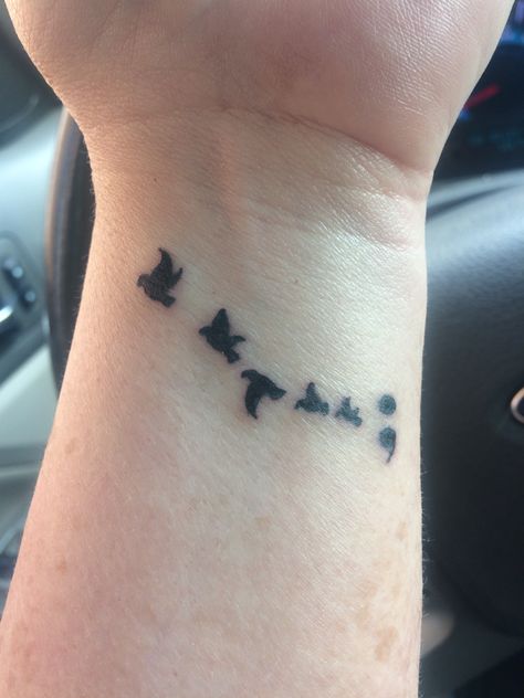 Semi Colon Tattoo, Alchemist Book, Colon Tattoo, Bird Tattoo Wrist, Black Bird Tattoo, Infinity Tattoo Designs, Semi Colon, Tattoo Wrist, Bat Tattoo