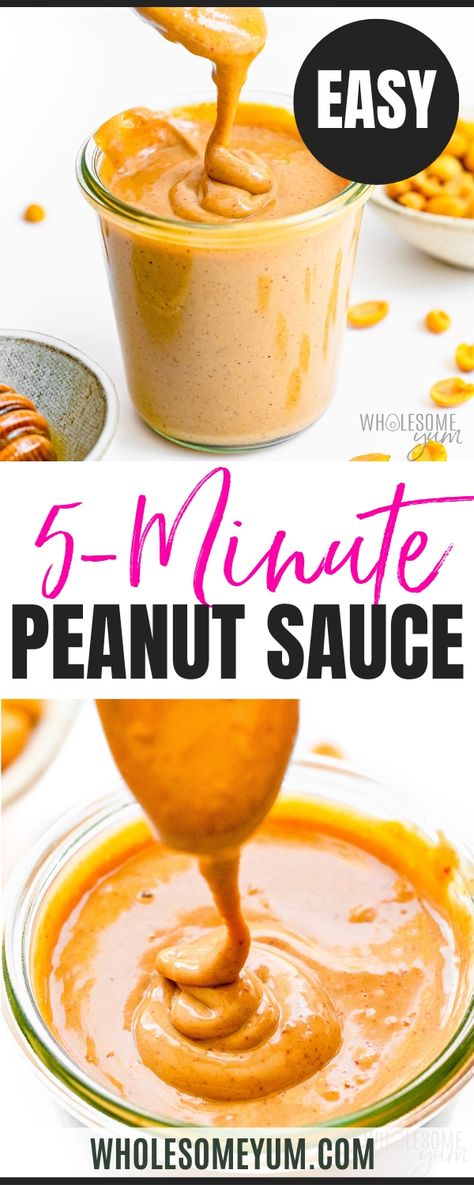 Thai Peanut Sauce Recipe, Easy Thai Peanut Sauce, Healthy Sauce Recipes, Easy Peanut Sauce, Protein Veggies, Calorie Dense Foods, Peanut Sauce Recipe, Thai Peanut Sauce, Simple Pantry