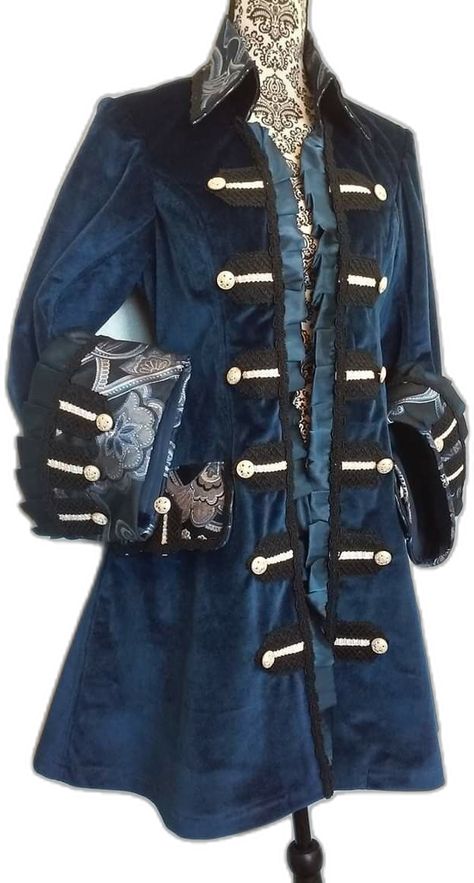 Space Pirate Aesthetic Outfit, Starry Night Clothes, Blue Prince Outfit, Pirate Coat, Prince Clothes, Pirate Jacket, King Outfit, Pirate Outfit, Victorian Clothing