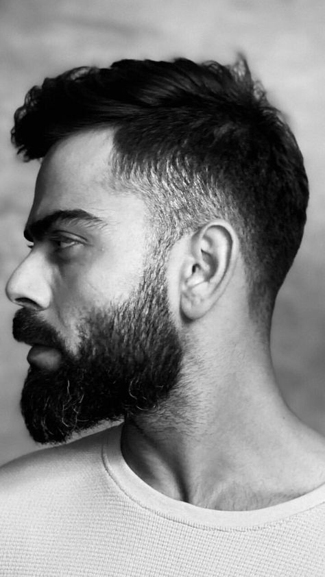 Virat Kohli Hairstyle 2023, Virat Kohli Black, Virat Kohli Portrait, Virat Kohli Drawing, Kohli Rcb, Hyper Realistic Drawing, Men Piercing, Groom Hair Styles, New Beard Style