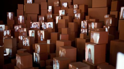 Interactive Installation Puts Audience Inside The Box - Creators Photos As Artwork, Projection Art, Projection Installation, Interactive Art Installation, Set Design Theatre, Constantly Evolving, Interactive Installation, Paper Boxes, Projection Mapping