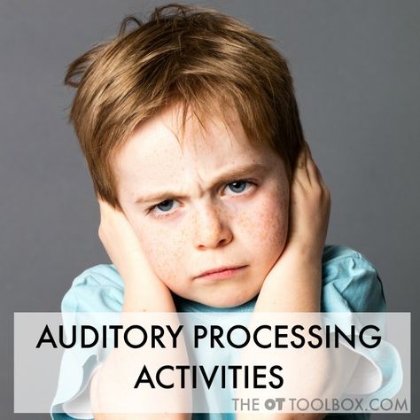 Auditory processing activities used for addressing auditory sensory needs in kids Auditory Processing Disorder Activities, Auditory Processing Activities, School Readiness Activities, Sensory Activities For Toddlers, Sensory Seeking, Sense Of Hearing, Primitive Reflexes, Auditory Processing Disorder, Sensory Disorder