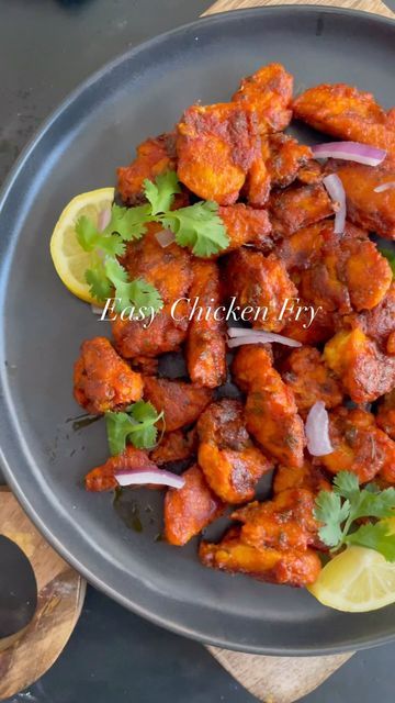 Shenaz | Food | Easy Recipes | 📍Canada on Instagram: "Easy chicken fry ~ SAVE & try ! . Recipe 500 gms chicken boneless cubed Salt as needed 1 tbsp ginger garlic paste 1/4 tsp pepper powder 1 tsp turmeric powder 1 tsp chilli powder 1/2 tsp coriander powder 1 tsp tandoori masala 1 tbsp kasuri methi 1 tbsp mustard oil 2 tbsp cornstarch 1/2 lemon juice Oil for frying Marinate chicken with above ingredients and shallow fry in oil till crisp. #chickenfry #chickenrecipe #chickentikka #tandoorichicken #nonveg #canadá" Food Easy Recipes, Kasuri Methi, Homemade Fried Chicken, Marinate Chicken, Chicken Fry, Ginger Garlic Paste, Tandoori Masala, Chicken Masala, Mustard Oil