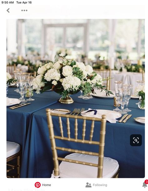 Navy Blue Wedding Theme, Navy Blue And Gold Wedding, Wedding Candles Table, Blue And Gold Wedding, Blue Gold Wedding, Blue Wedding Decorations, Gold Wedding Theme, Navy Blue And Gold, Blue Themed Wedding