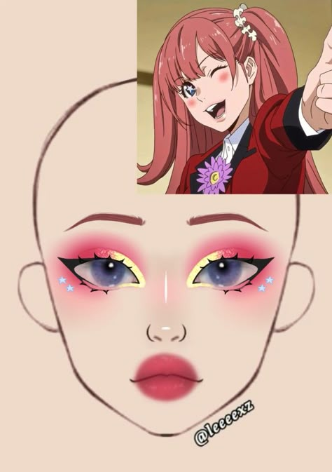 Anime Themed Makeup, Anime Make Up Ideas, Anime Inspired Makeup, Anime Makeup Looks, Cosplay Makeup Tutorial, Anime Eye Makeup, Makeup Charts, Anime Makeup, Princess Makeup