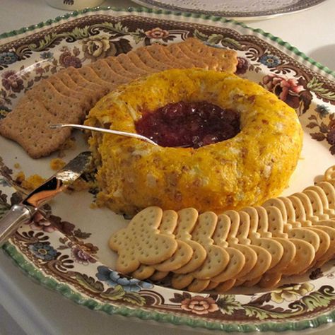 Famous Cheese Ring Cheese Ring With Strawberry Preserves, Cheese Ring, Strawberry Preserves, Snack Dip, Cheese Ball Recipes, Famous Recipe, Cheese Dishes, Cheese Appetizers, Party Food Appetizers