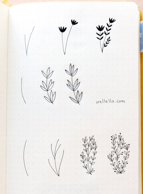 Bujo Doodles, Bullet Journel, Notebook Doodles, Bullet Journal Ideas Templates, Flower Drawing Tutorials, Bulletin Journal Ideas, Floral Doodle, Doodle Art Journals, Bullet Journal Mood