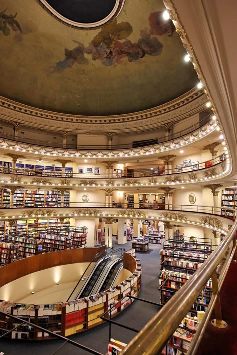 Argentina Travel Aesthetic, Buenos Aires Aesthetic, Ateneo Grand Splendid, Beautiful Bookstores, El Ateneo, Buenos Aires Travel, Capsule Hotel, Argentina Travel, Book Stamp