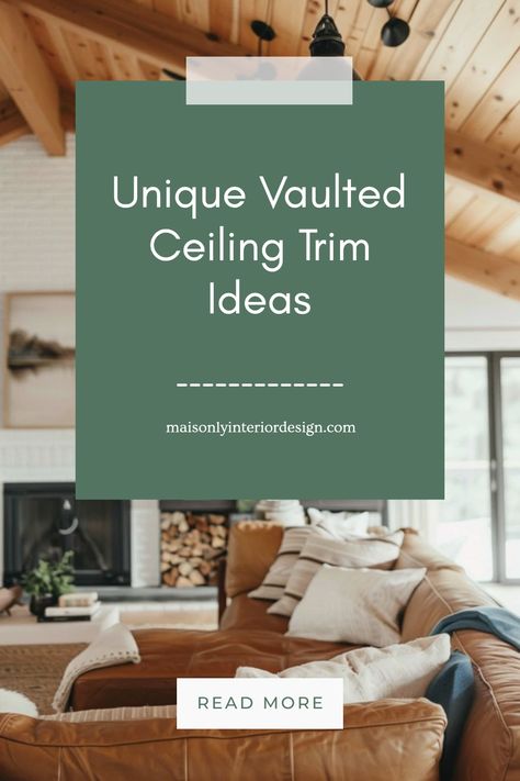 Transform your home with these creative vaulted ceiling trim ideas. Discover how unique molding styles can completely change the look of your living space. From modern geometric designs to classic crown moldings, these trim options will add character and sophistication. Consider experimenting with two-tone finishes or decorative beams to draw the eye upward. Elevate your interior design by choosing trims that complement your existing decor while adding a sense of elegance to those high ceilings. Your dream home awaits with these inspiring ideas! Molding On Vaulted Walls, Crown Moulding Slanted Ceiling, Diagonal Ceiling Design, Crown Molding For Vaulted Ceilings, Vaulted Ceiling Wainscoting Ideas, Farmhouse Ceiling Trim Ideas, Picture Frame Moulding Vaulted Ceiling, Ceiling Types Interiors, Crown Molding Slanted Ceiling