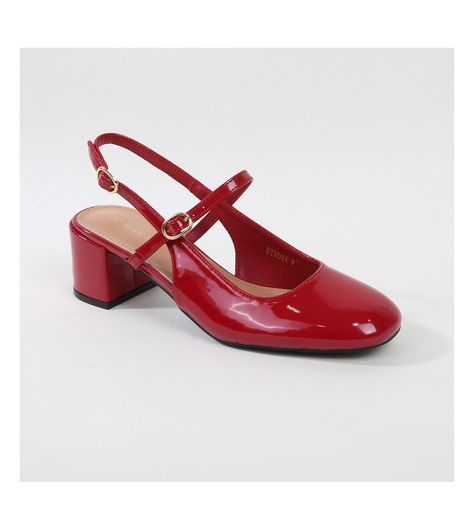 in stock Red Mary Jane Heels, Red Mary Janes, Red Block Heels, Red Kitten Heels, Red Wedding Shoes, Platform Mary Janes, Red Heels, Mary Jane Heels, Karl Lagerfeld Paris