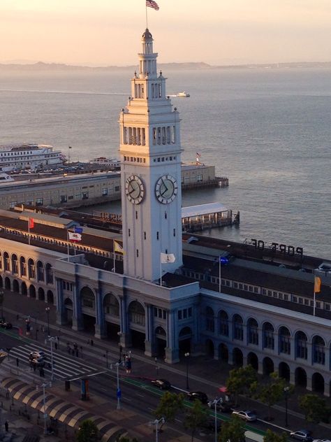 SF Ferry Building San Francisco Poster, Poster Graphic Design, Global City, California History, Baghdad, My Bucket List, Favorite City, Graphic Design Posters, Ferry Building