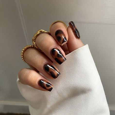 Kutek Disney, Brown Nails Design, Cheetah Nails, September Nails, Fall Gel Nails, October Nails, Cute Nails For Fall, Nagel Tips, Smink Inspiration