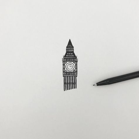 Big Ben Tattoo, Big Ben Drawing, Jean Designs, Travel Tattoos, Illustration Logo, Design Icon, Tattoos Ideas, Big Ben, Icon Design