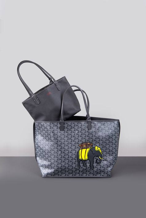 Goyard - Anjou Tote PM Reversible Grey Bag & Sac Anjou Mini Grey Bag Grey Goyard, Anjou Mini, Goyard Anjou, Goyard Tote, Grey Bag, Personal Shopper, Moon, Grey