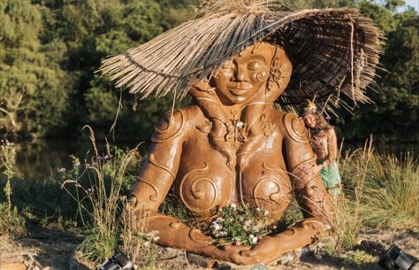 Cob clay plaster sculpture at medicine festival 2023 Medicine Festival, Mud Sculpture, Clay Plaster, Goddess Sculpture, Plaster Sculpture, Festival 2023, 2025 Vision, Medicine, Sculpture