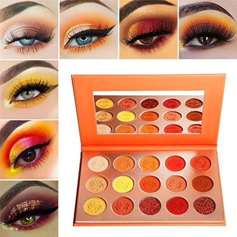 Red Orange Eyeshadow Palette Sunset 15 Color,Afflano Pro ... https://smile.amazon.com/dp/B07TVLQCDF/ref=cm_sw_r_pi_dp_U_x_O379DbETN5VSP Brown Glitter Eyeshadow, Revlon Eyeshadow Palette, Cheap Eyeshadow Palette, Orange Eyeshadow Palette, Warm Eyeshadow Palette, Gold Glitter Eyeshadow, Warm Eyeshadow, Shimmer Eyeshadow Palette, Orange Eyeshadow